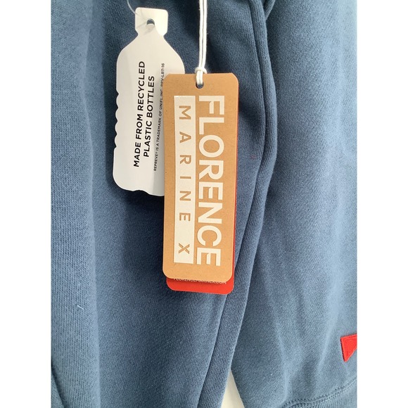 NEW! Florence Marine X Sz XL Nui Loa Hoodie Blue Sweatshirt $85 Organic Repreve - Picture 8 of 12